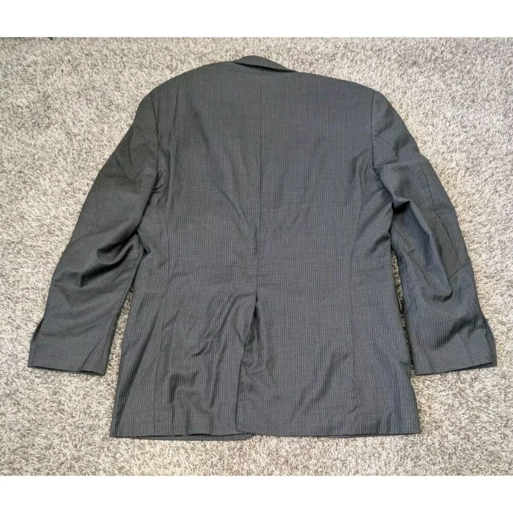 Ralph Ralph Lauren Blazer Mens 42L Wool Jacket Sport Coat Grey Stripe FLAWED
